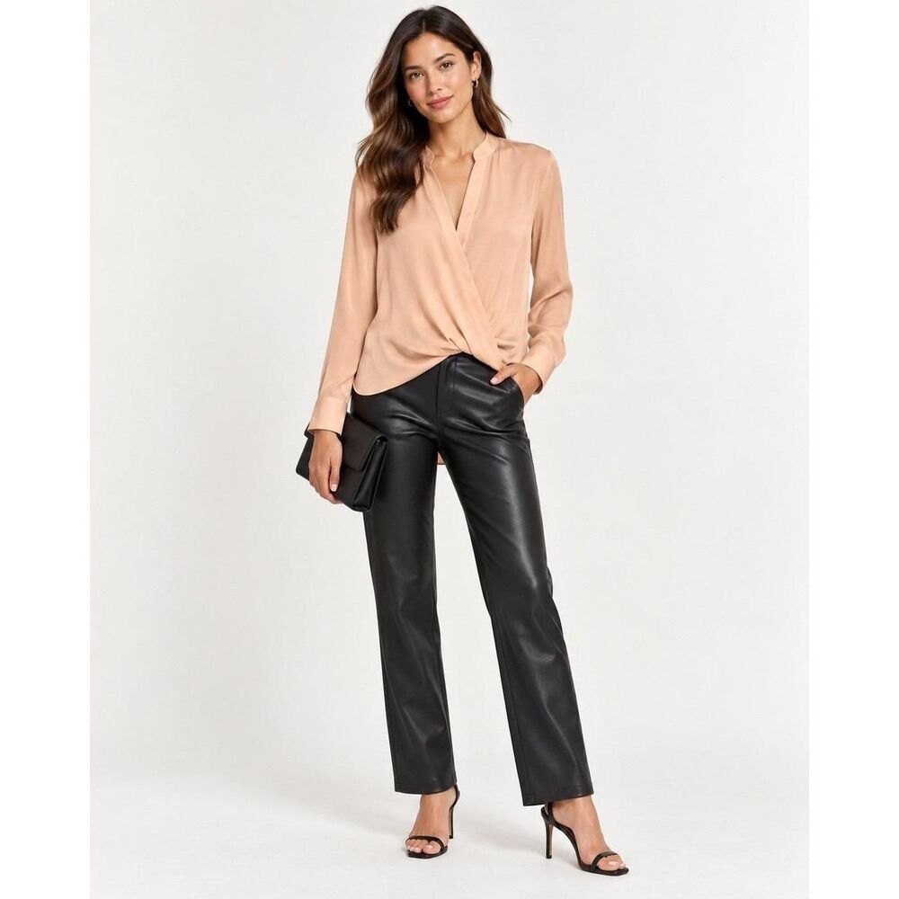 3.1 Phillip Lim 100% Silk Surplice Wrap-effect Blouse Peach Pink Size 4